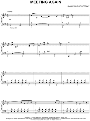Meeting Again from The Curious Case of Benjamin Button - Sheet Music