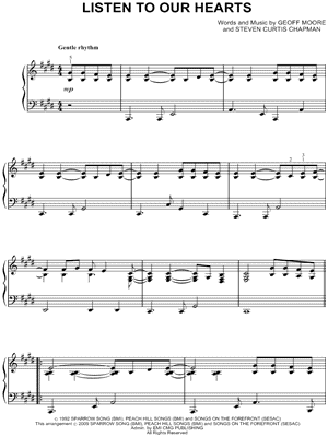 Listen To Our Hearts by Steven Curtis Chapman - Sheet Music