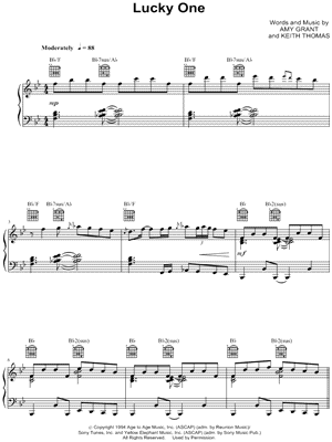 Lucky One by Amy Grant - Sheet Music