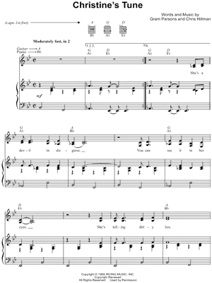 Christine's Tune by The Flying Burrito Brothers - Sheet Music