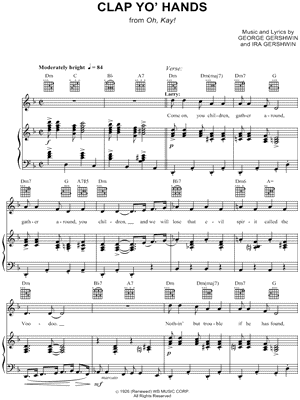 Clap Yo' Hands from Oh Kay! - Sheet Music