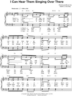 I Can Hear Them Singing Over There by Albert E. Brumley - Sheet Music