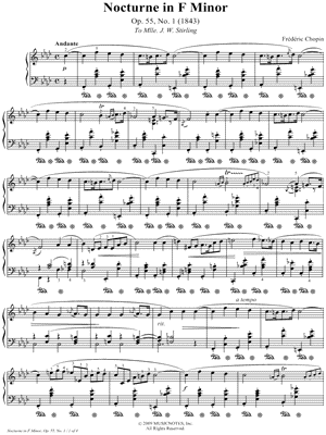 Nocturne in F Minor, Op. 55, No. 1