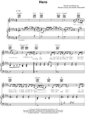 Hero by Faith Hill - Sheet Music