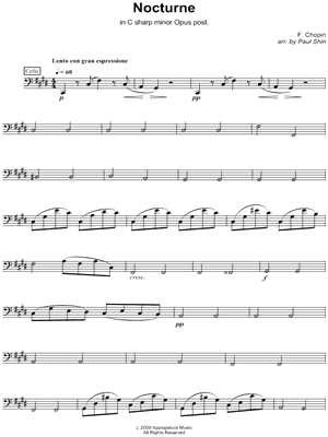 Nocturne in C# Minor, Opus post. for String Quartet - Cello