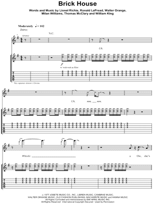 Brick House by Commodores - Sheet Music