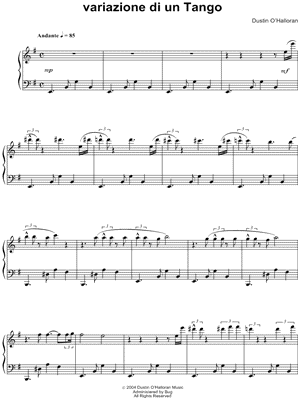 Variazione Di Un Tango by Dustin O'Halloran - Sheet Music