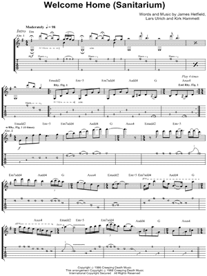 Welcome Home (Sanitarium) by Metallica - Sheet Music