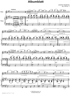 Albumblatt, Op. 55, No. 7 - Piano Accompaniment (Flute)
