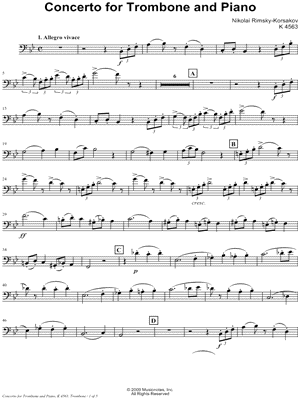 Concerto for Trombone and Piano - Trombone Part