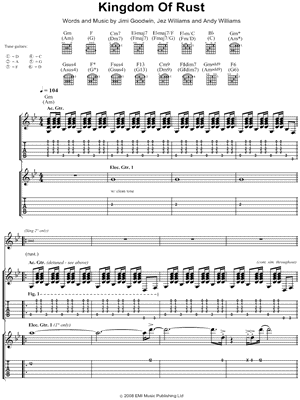 Kingdom of Rust by Doves - Sheet Music