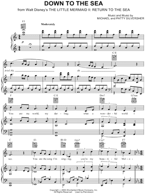 Down to the Sea from The Little Mermaid II: Return to the Sea - Sheet Music