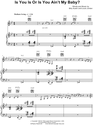 Is You Is or Is You Ain't My Baby? by Diana Krall - Sheet Music