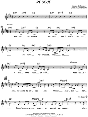 Rescue by Desperation Band - Sheet Music