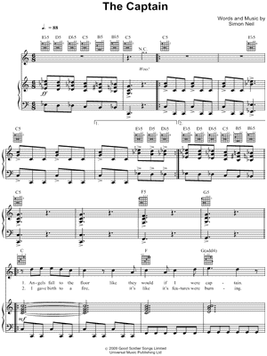 The Captain by Biffy Clyro - Sheet Music