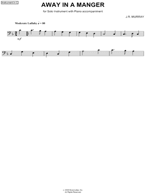 Away In a Manger - Bass Clef Instrument