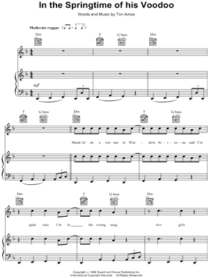 In the Springtime of His Voodoo by Tori Amos - Sheet Music