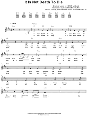 It Is Not Death To Die by Sovereign Grace Music - Sheet Music