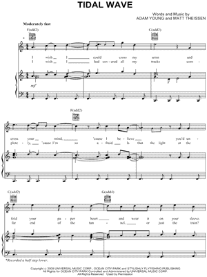 Tidal Wave by Owl City - Sheet Music