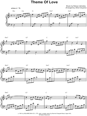 Theme of Love from Final Fantasy IV - Sheet Music