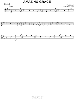 Amazing Grace - Violin I Part