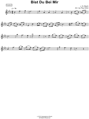 Bist Du Bei Mir - Violin (Part 1)