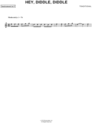 Hey Diddle Diddle - F Instrument