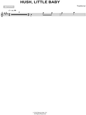 Hush, Little Baby - Eb Instrument