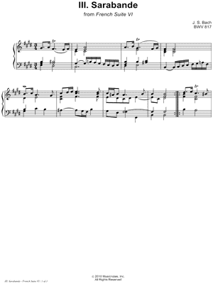 French Suite No. 6, BWV 817: III. Sarabande