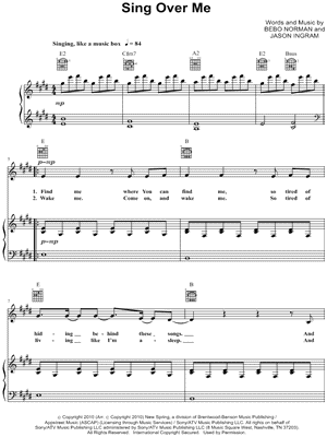 Sing Over Me by Bebo Norman - Sheet Music