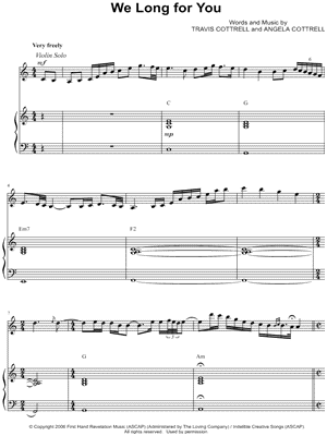 We Long for You by Travis Cottrell - Sheet Music