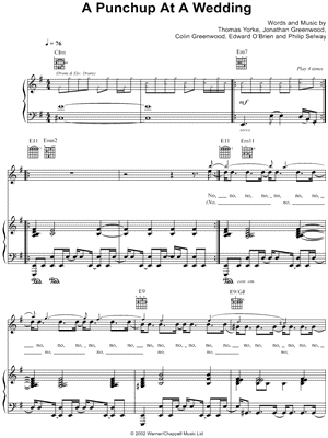 A Punchup At a Wedding by Radiohead - Sheet Music