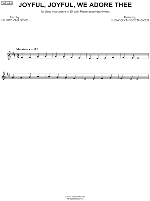 Joyful, Joyful, We Adore Thee - Eb Instrument