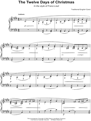 The Twelve Days of Christmas - In the style of Franz Liszt