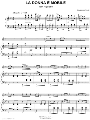 La Donna è Mobile - Piano Accompaniment