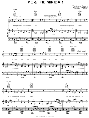 Me & The Minibar by The Dresden Dolls - Sheet Music