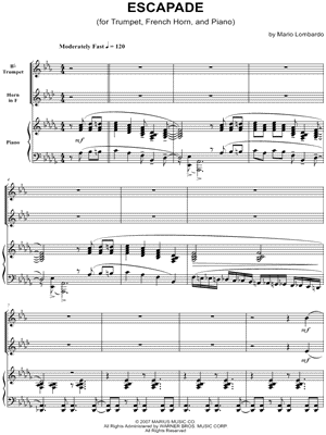 Escapade - Piano Part