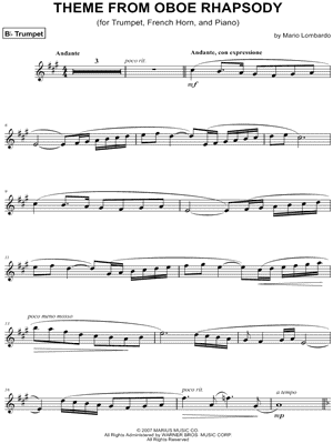 Theme from Oboe Rhapsody - Trumpet Part