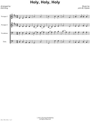 Holy, Holy, Holy - Brass Quartet Score