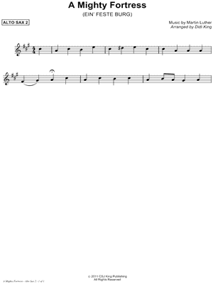 A Mighty Fortress Is Our God - Alto Sax 2 (Saxophone Quartet)