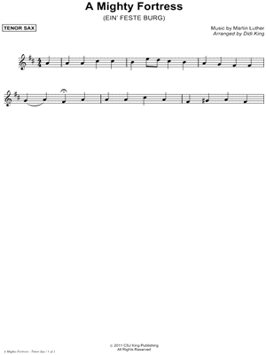 A Mighty Fortress Is Our God - Tenor Sax (Saxophone Quartet)