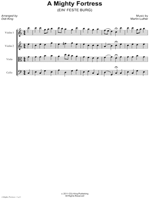 A Mighty Fortress Is Our God - Score (String Quartet)