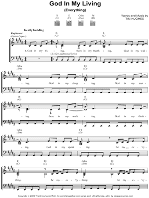 God In My Living (Everything) by Tim Hughes - Sheet Music