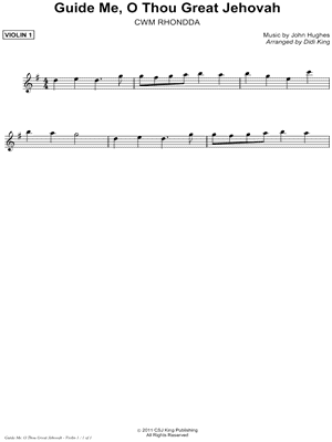 Guide Me, O Thou Great Jehovah - Violin 1 (String Quartet)