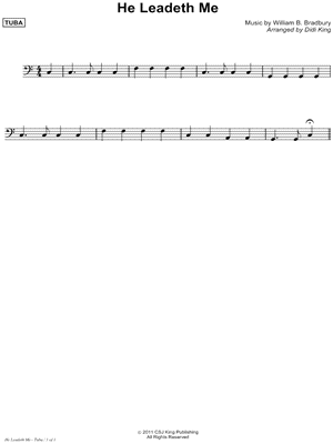 He Leadeth Me - Tuba (Brass Quartet)