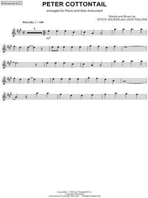 Peter Cottontail - Eb Instrument by Steve Nelson - Sheet Music