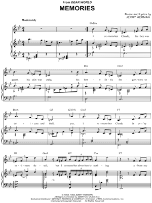 Memories from Dear World - Sheet Music