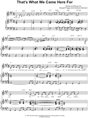 That's What We Came Here for by Hillsong - Sheet Music