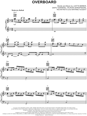Overboard by Justin Bieber - Sheet Music