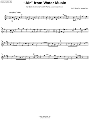 Air from Water Music - Bb Instrument